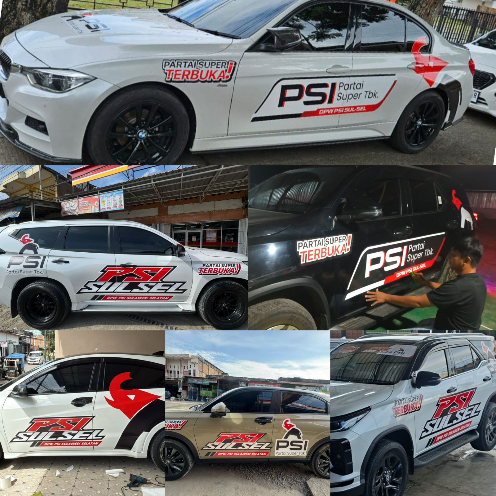 Tak Diminta, Warga Sulsel Ramai-ramai Branding Mobil Sambut Rakernas PSI